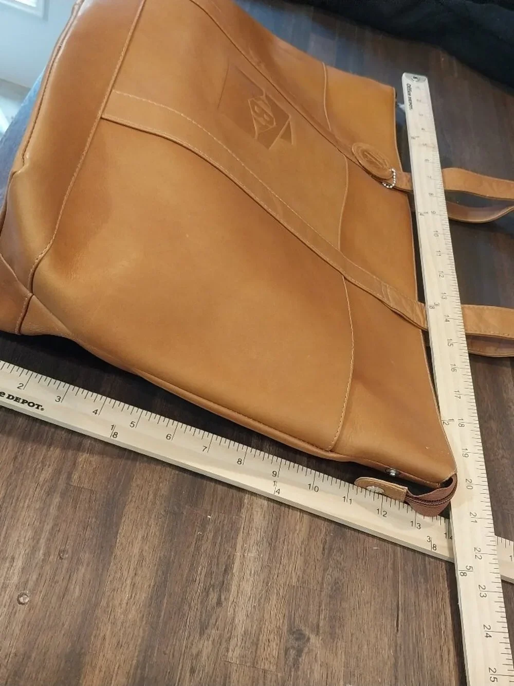 Genuine Leather Tote Bag Large Tan Shoulder Shopper Work Travel Purse Pockets